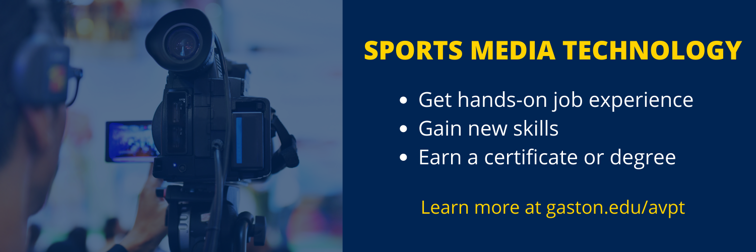 Click to learn more about Gaston's Sports Media Technology program
