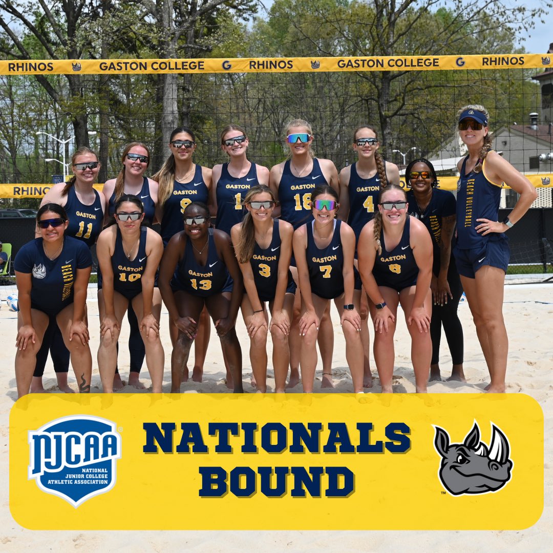 The 2022-23 Gaston College beach volleyball team advances to the NJCAA national championships in Tavares, Fla.