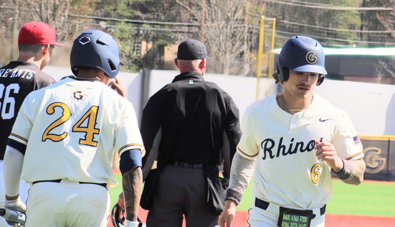 Ben Karpowicz (right) had four hits and eight RBIs in Gaston College's Sunday doubleheader sweep at USC Lancaster.