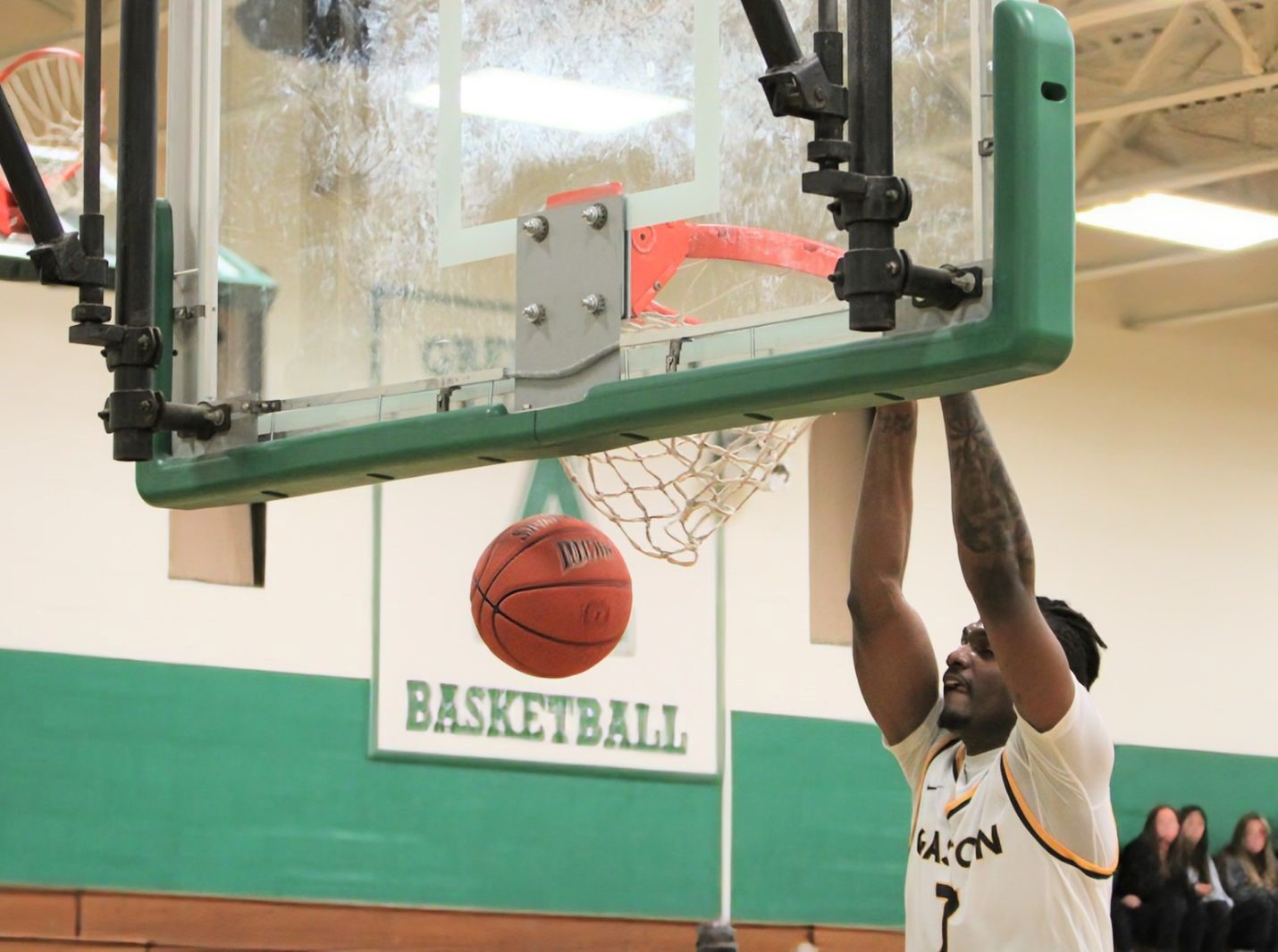 Gaston College's Yarayah Evans dunks home two of his 24 points in Wednesday's win over Richard Bland.